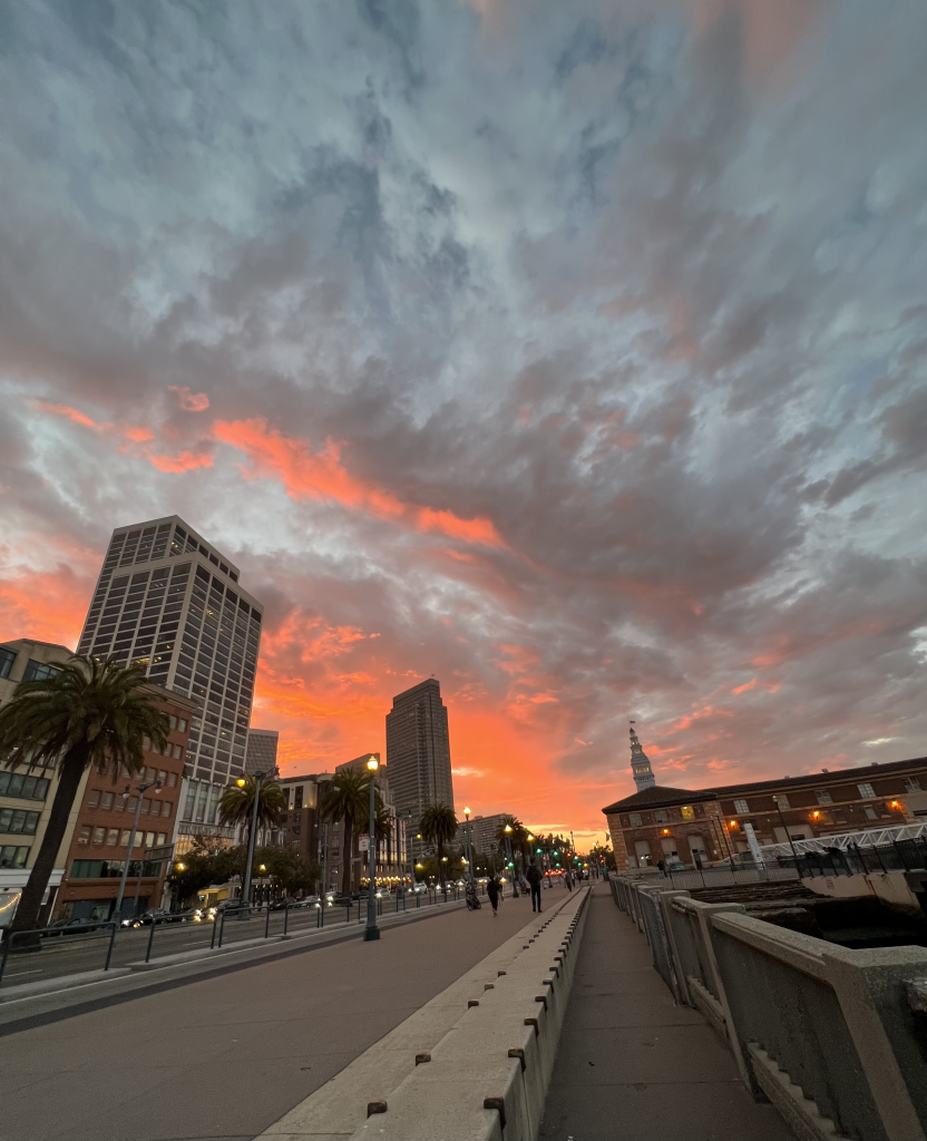 Chaos during Sunset on The Embarcadero